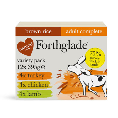 Wet Dog Food - Turkey, Lamb & Chicken Variety Pack (12x395g)