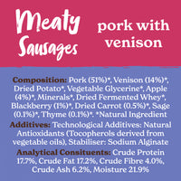 Meaty Sausages Pork & Venison Dog Treats (3 x 100g)