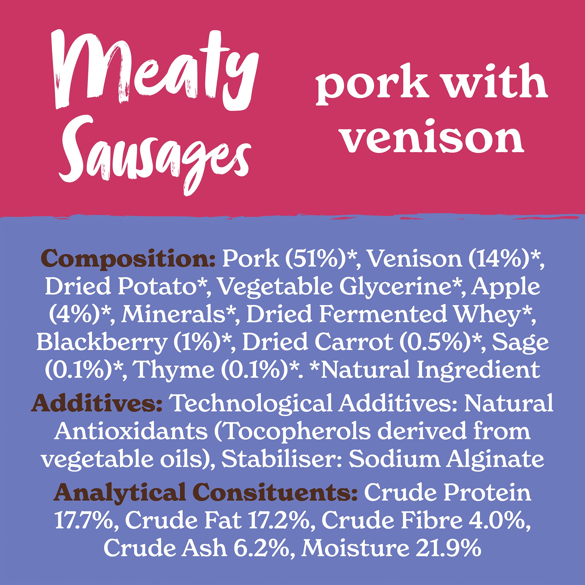 Meaty Sausages Pork & Venison Dog Treats (3 x 100g)