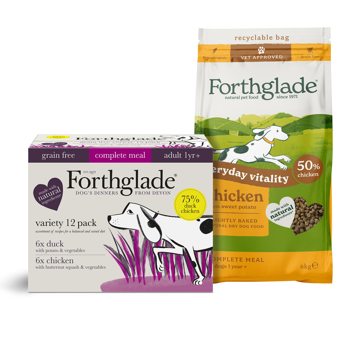 Chicken & Duck Wet Dog Food + Lightly Baked Chicken Bundle