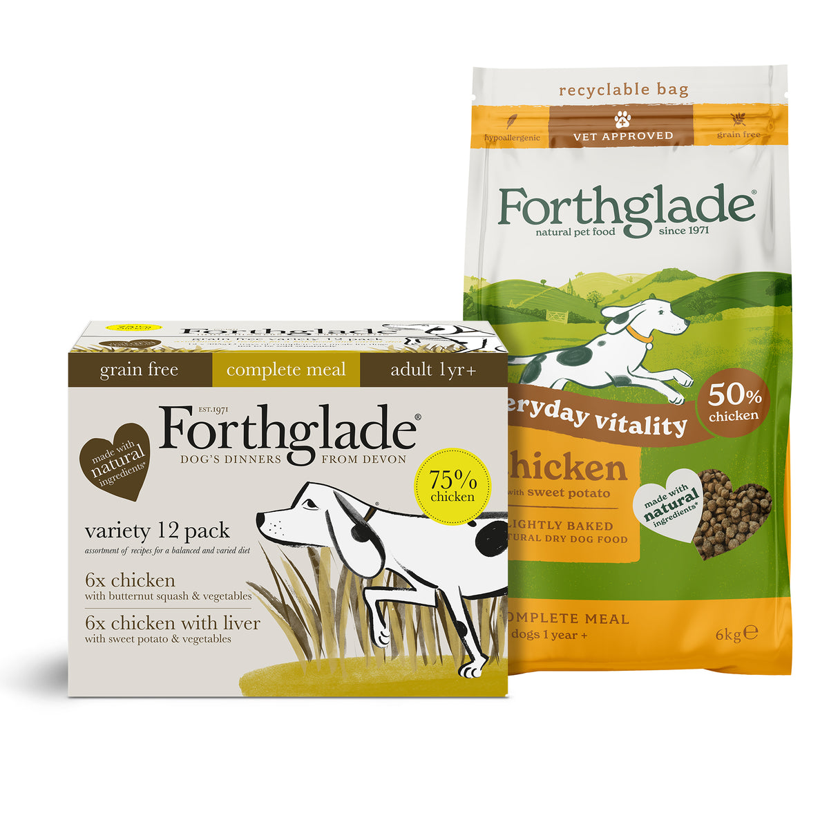 Chicken & Liver Wet Dog Food + Lightly Baked Chicken Bundle