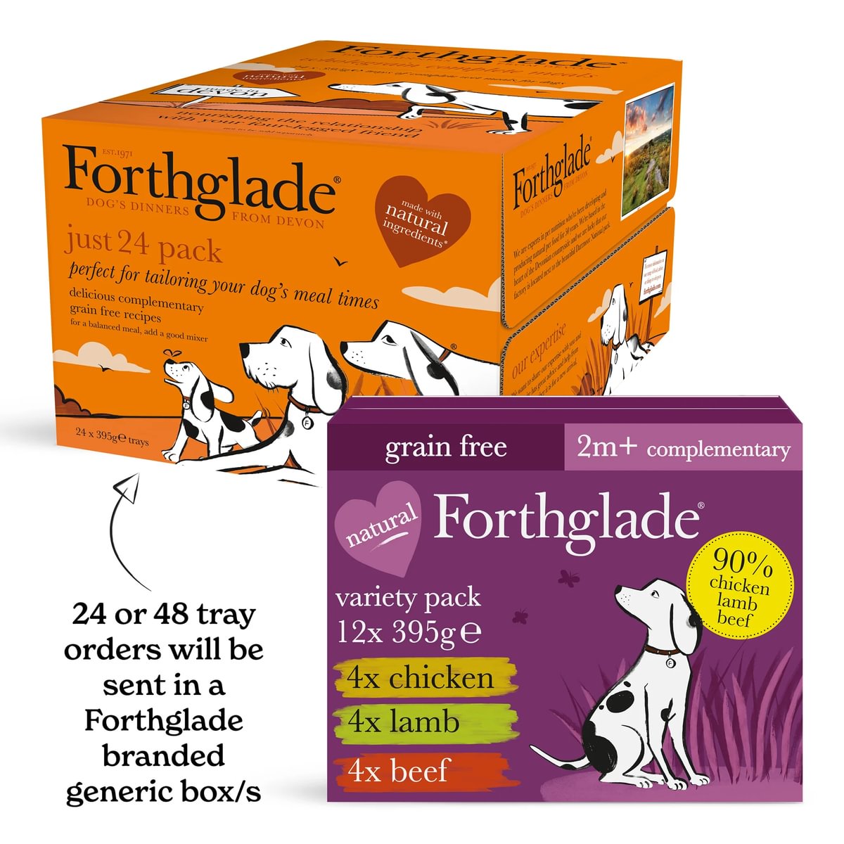90% Chicken, Lamb & Beef Wet Dog Food Variety Pack | Forthglade