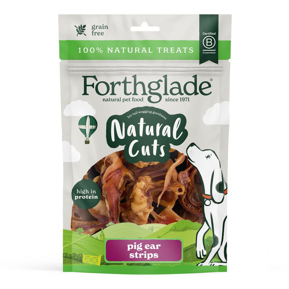 Natural Cuts Air Dried Pigs Ear Strips - Meaty Dog Treats