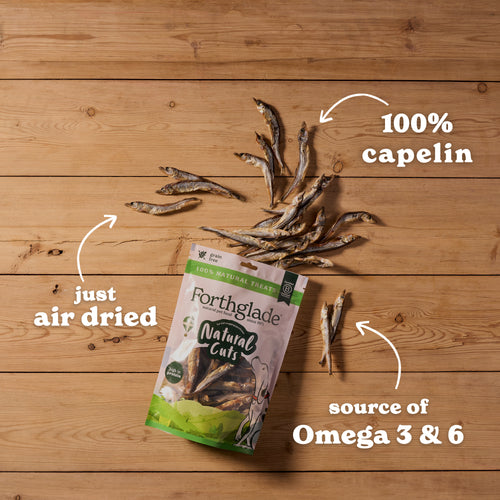 Natural Cuts Air Dried Capelin Treats - Fishy Dog Treats