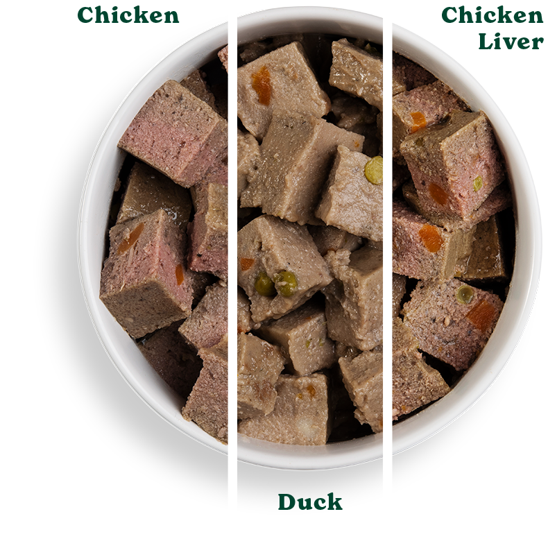 GF 12x395g VP Bundle ADT Chicken Duck ChickenLiver Split Bowls 790px