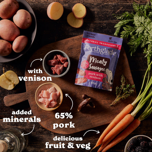 Meaty Sausages Pork & Venison Dog Treats