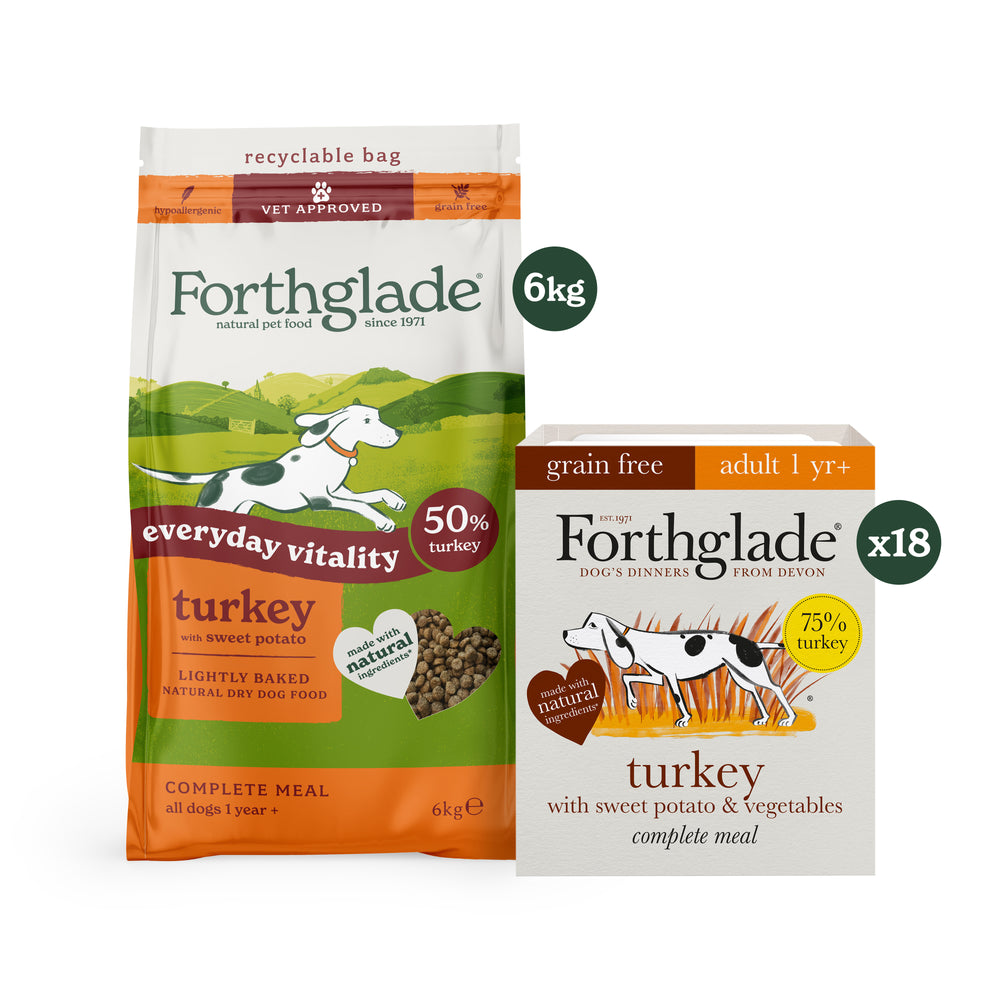 Grain Free Turkey Dog Food Mixed Bundle (1 x 6kg + 18 x 395g)