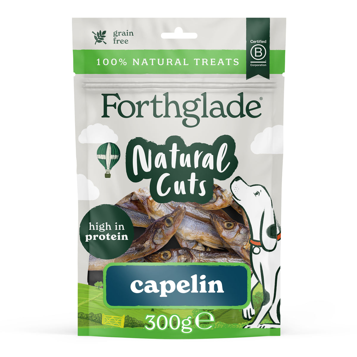 Natural Cuts Air Dried Capelin Treats - Fishy Dog Treats