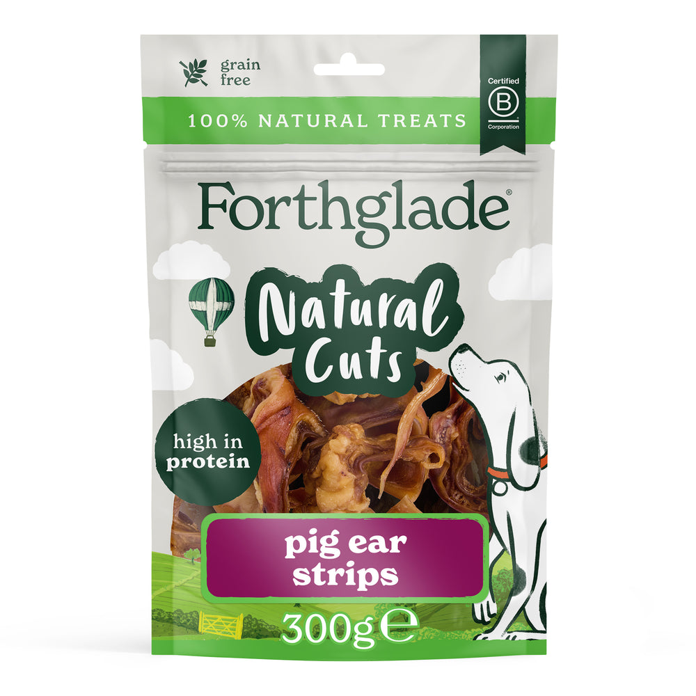 Natural Cuts Air Dried Pigs Ear Strips - Meaty Dog Treats
