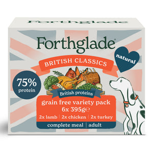 British Classics Chicken, Lamb & Turkey Dog Food Sample Pack (6x395g)