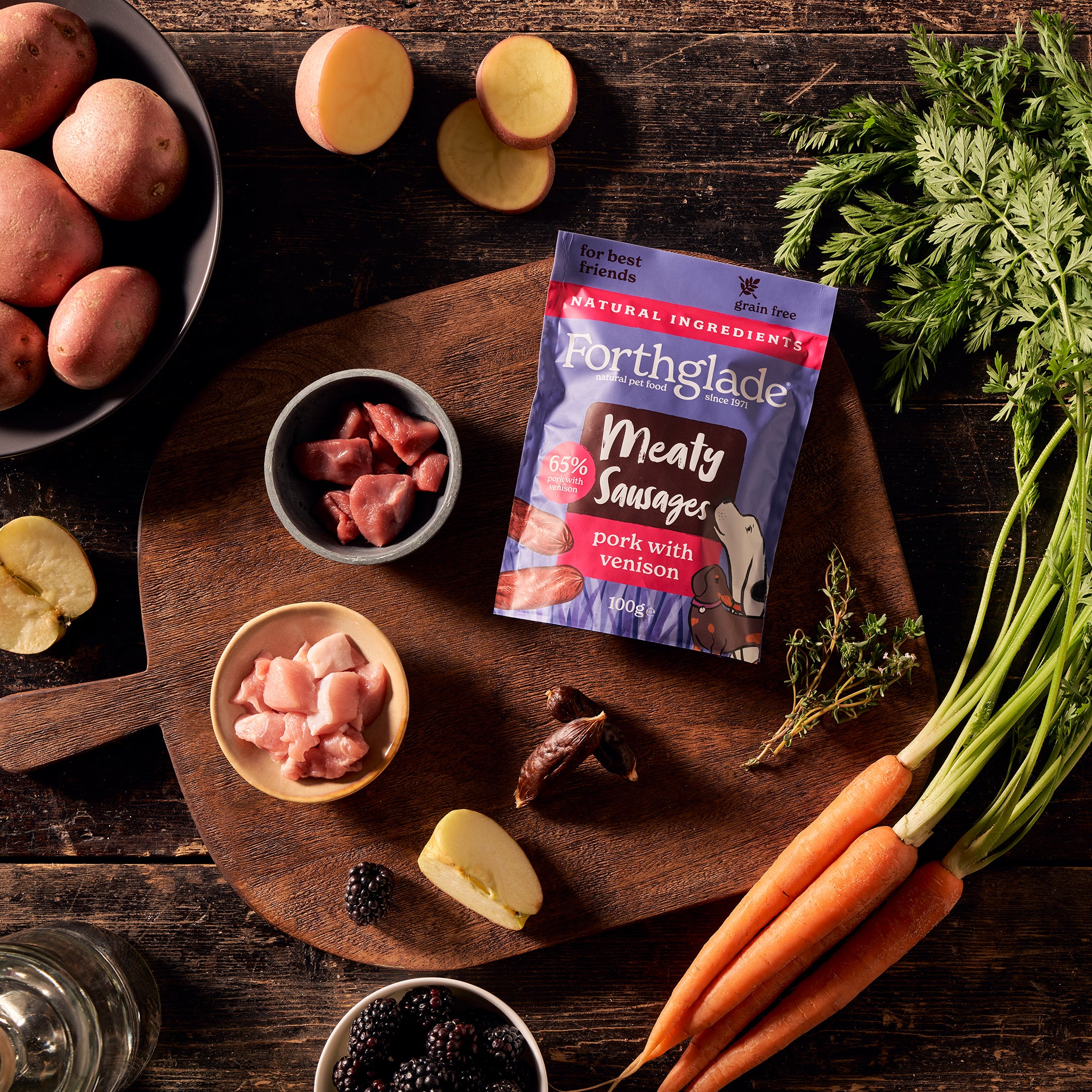 Meaty Sausages Pork & Venison Dog Treats (3 x 100g)