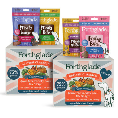 British Classics Wet Dog Food & Meaty Treats Bundle