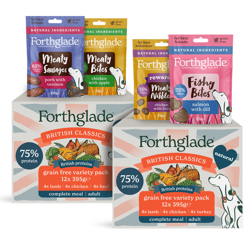 British Classics Variety Dog Food & Meaty Treats Bundle