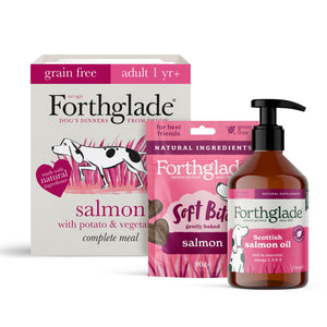 Salmon Wet Dog Food, Treats & Supplements Bundle