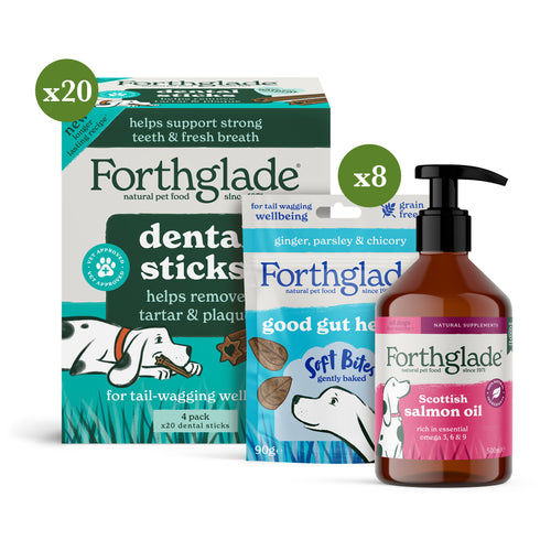 Wellbeing Essentials Dog Treats & Supplements Bundle
