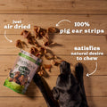 Natural Cuts Air Dried Pigs Ear Strips - Meaty Dog Treats