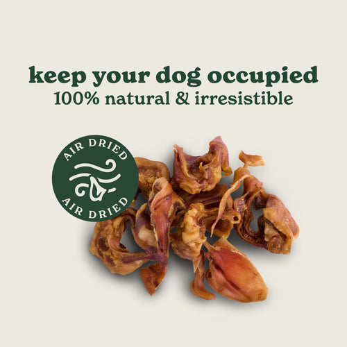 Natural Cuts Air Dried Pigs Ear Strips - Meaty Dog Treats