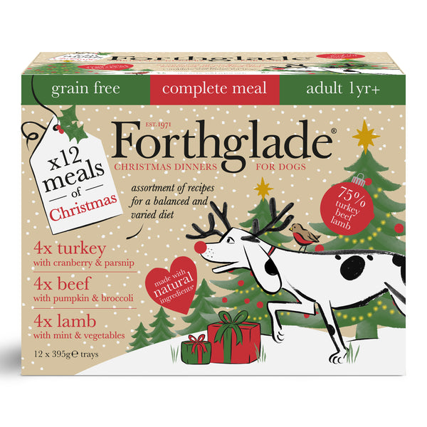 12 Meals of Christmas Turkey, Spring Lamb & Beef Wet Food Variety Pack