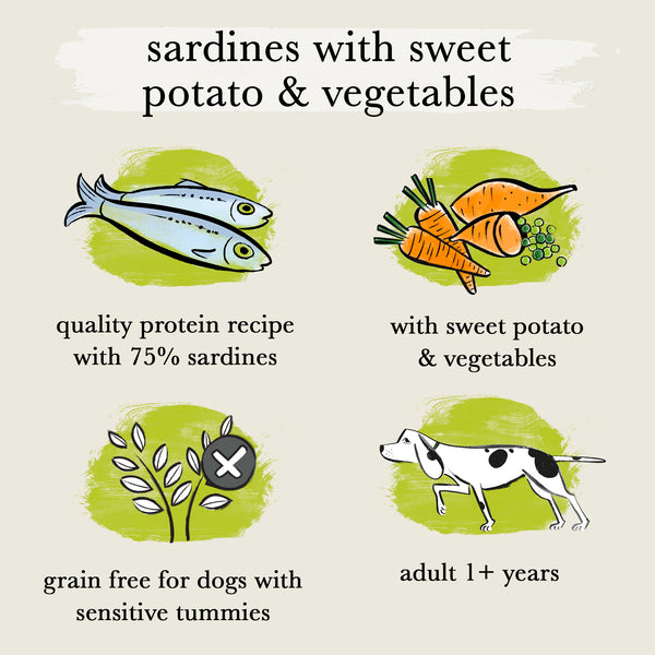 Sardines with Sweet Potato & Vegetables Wet Dog Food