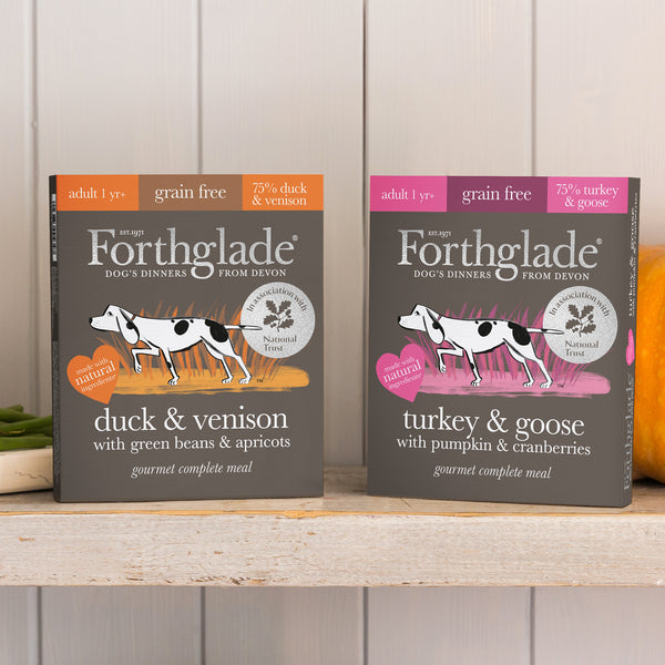 National Trust Gourmet Turkey & Goose and Duck & Venison Natural Wet Dog Food - variety pack (6x395g)
