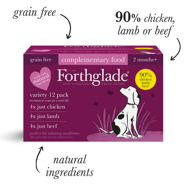 Just Chicken, Lamb & Beef Natural Wet Dog Food - Variety Pack
